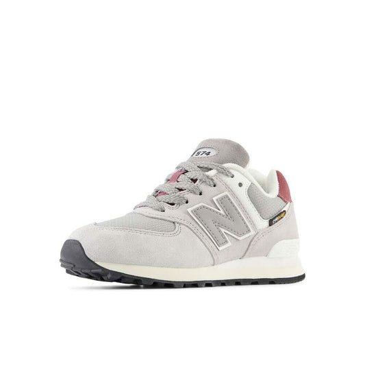 New Balance Boy's Konkrete Jungle Kids 574 V1 70s Racing Lace-up Sneaker, Raincloud/Shadow Grey, 12 Little
