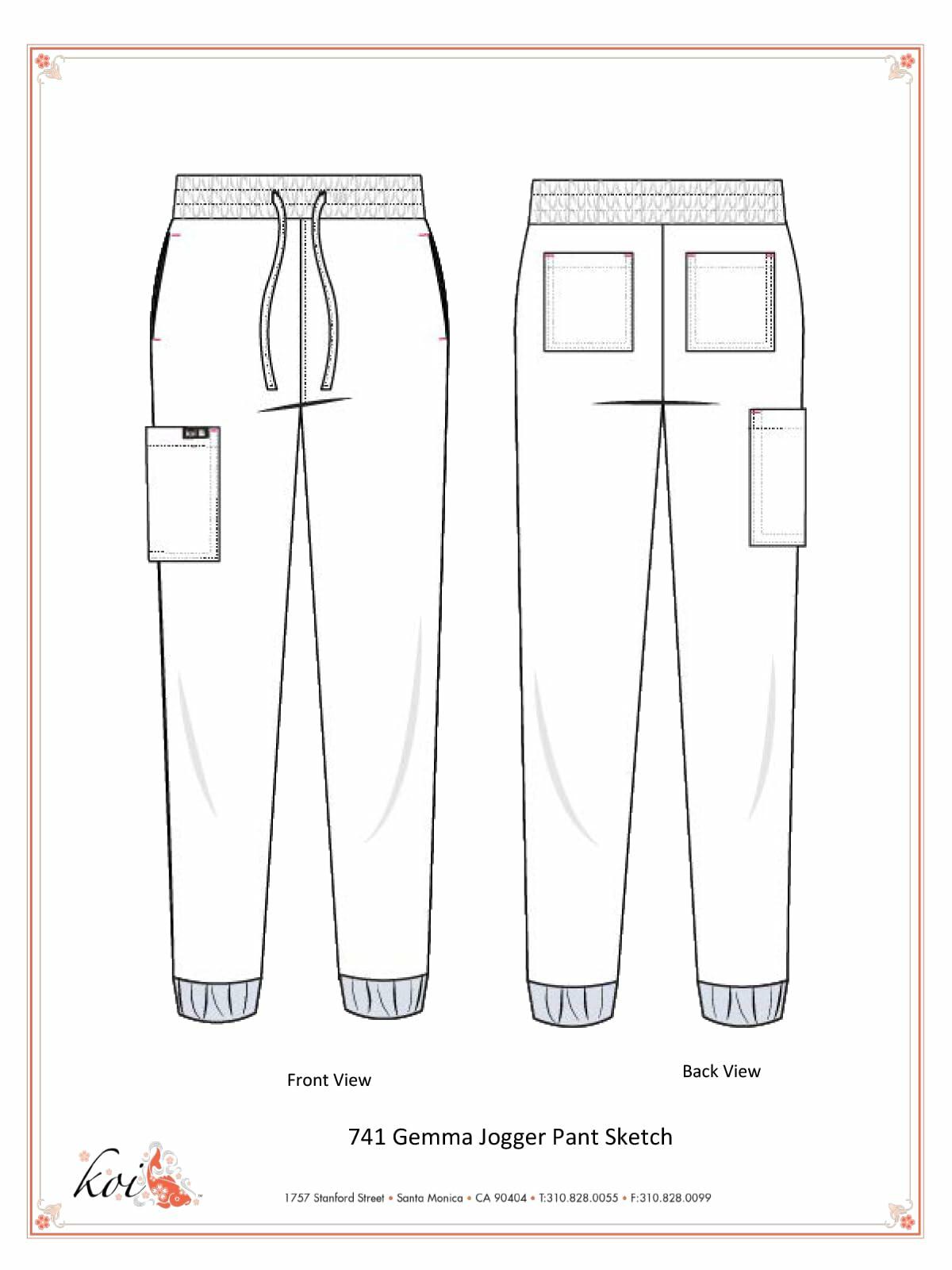 KOI Basics Women's 741 Gemma Jogger Pant (Navy, Large Petite)