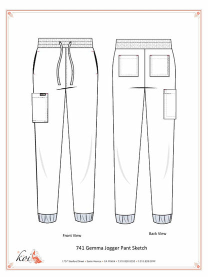 KOI Basics Women's 741 Gemma Jogger Pant (Navy, Large Petite)