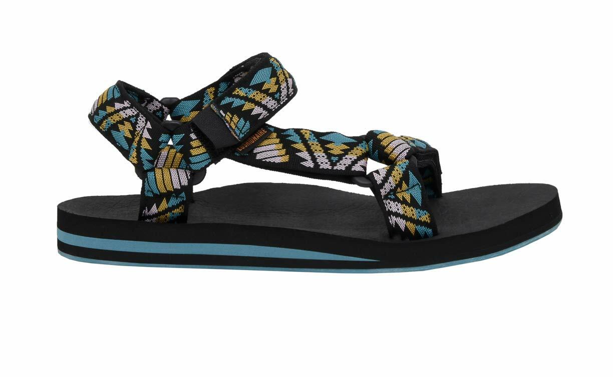 CUSHIONAIRE Women's Summer Sport Mat Sandal With +Comfort Black Multi, 7