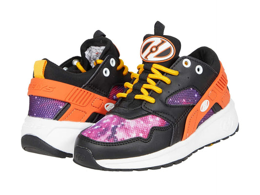 HEELYS Girls Force Wheeled Heel Shoe, Black/Orange Galaxy, 7 Big Kid
