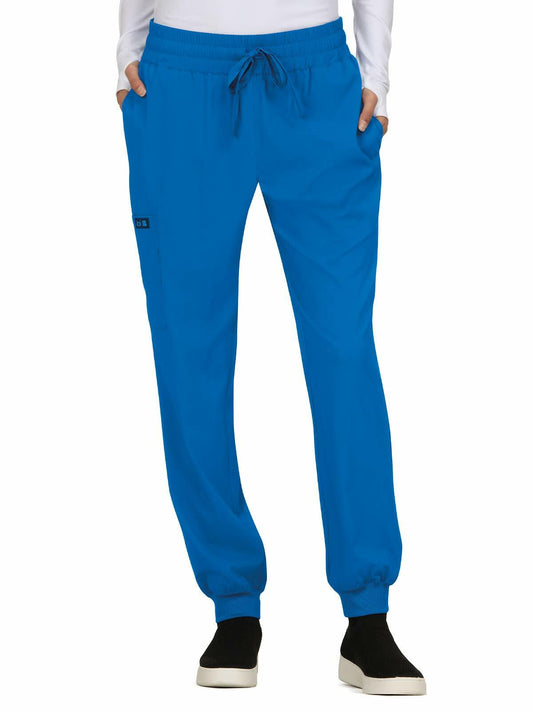 KOI Basics Women's 741 Gemma Jogger Pant (Royal Blue, Large Petite)