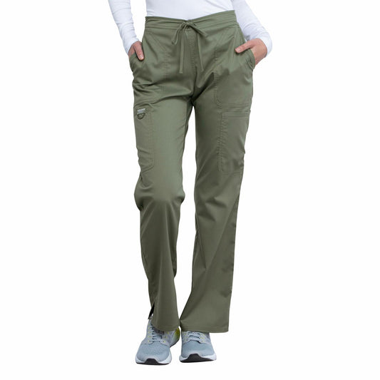 Scrubs for Women Workwear Revolution, Drawstring Scrub Pants, Soft Stretch WW120, L, Olive