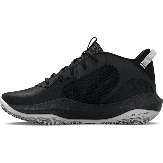 Under Armour Unisex Big Kid Grade School Lockdown 6 Basketball Shoe, (003) Black/Black/Metallic Gold, 5.5