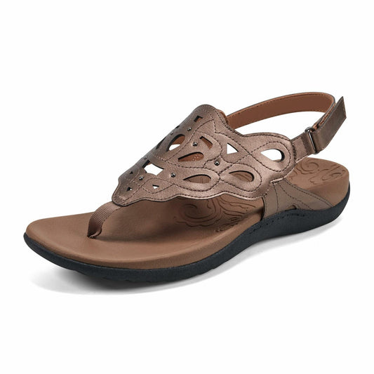 Rockport Women's Ridge Sling Sandal, Bronze, 7 W US