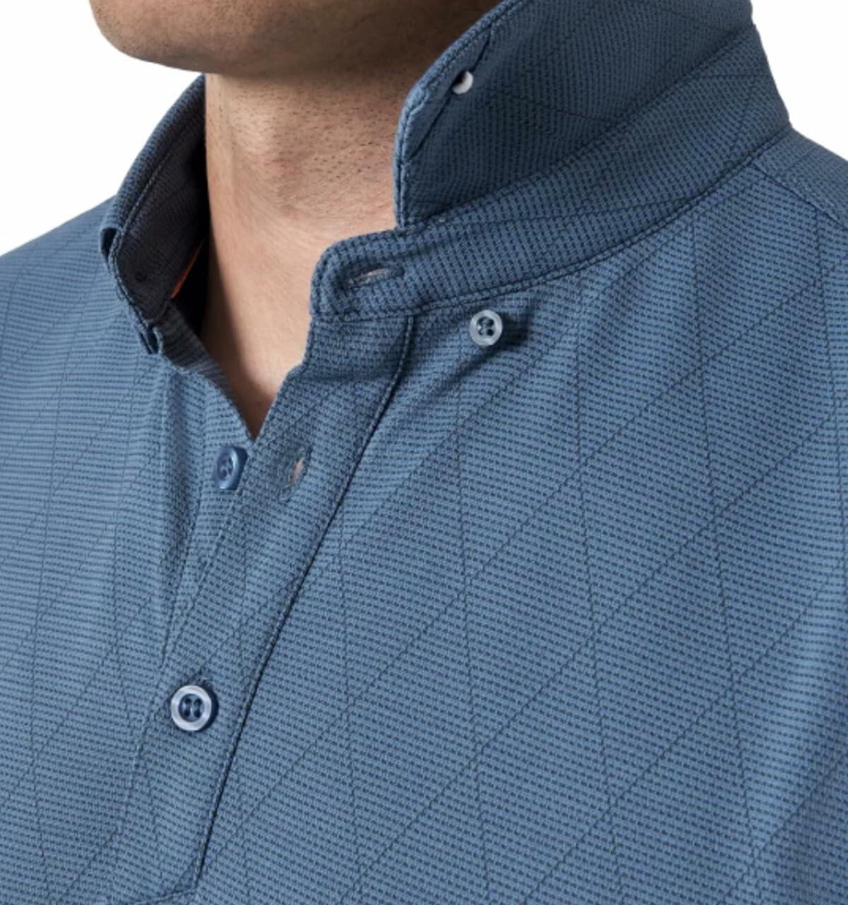 Modern Ambition Men's Stretch Moisture Wicking Short Sleeve Polo Shirt (US, Alpha, Small, Regular, Regular, Blue)