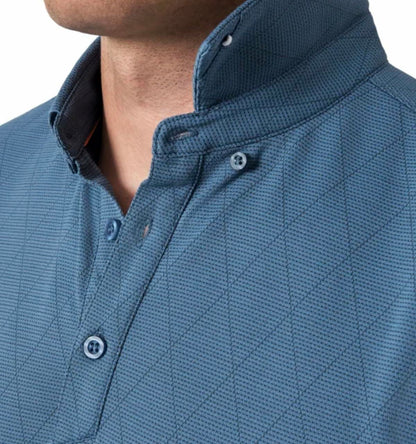 Modern Ambition Men's Stretch Moisture Wicking Short Sleeve Polo Shirt (US, Alpha, Small, Regular, Regular, Blue)