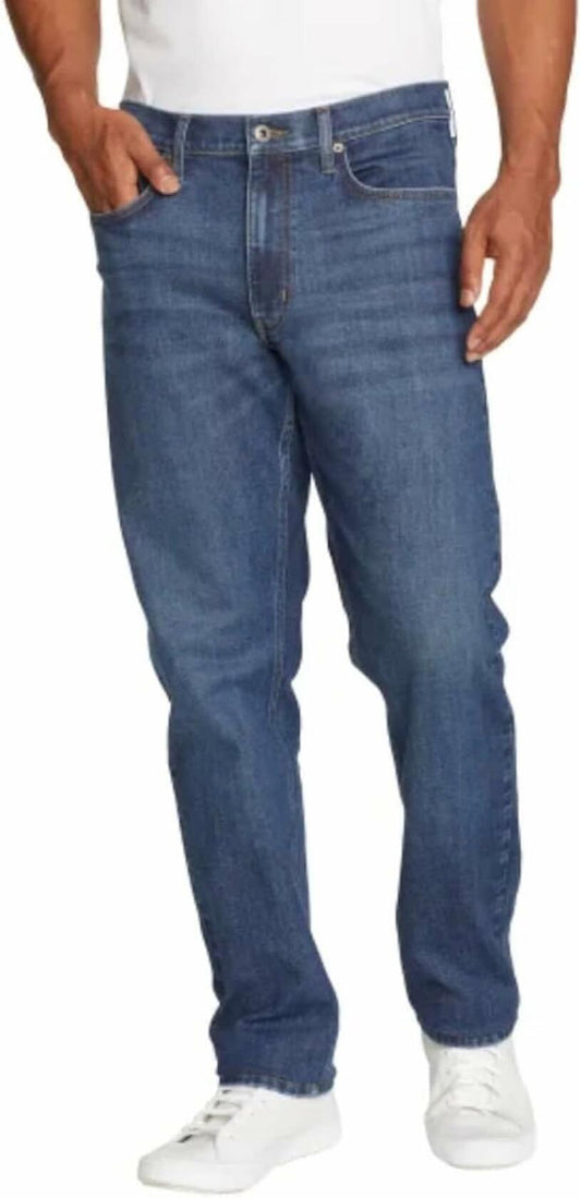 Eddie Bauer Men’s Regular Fit Two-Way Stretch Jean (Blue, 36W x 34L)