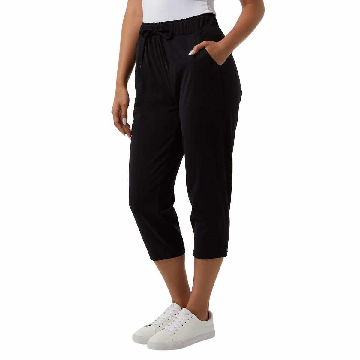 32 Degrees Women Nylon Lux Capri (US, Alpha, X-Large, Regular, Regular, Black)