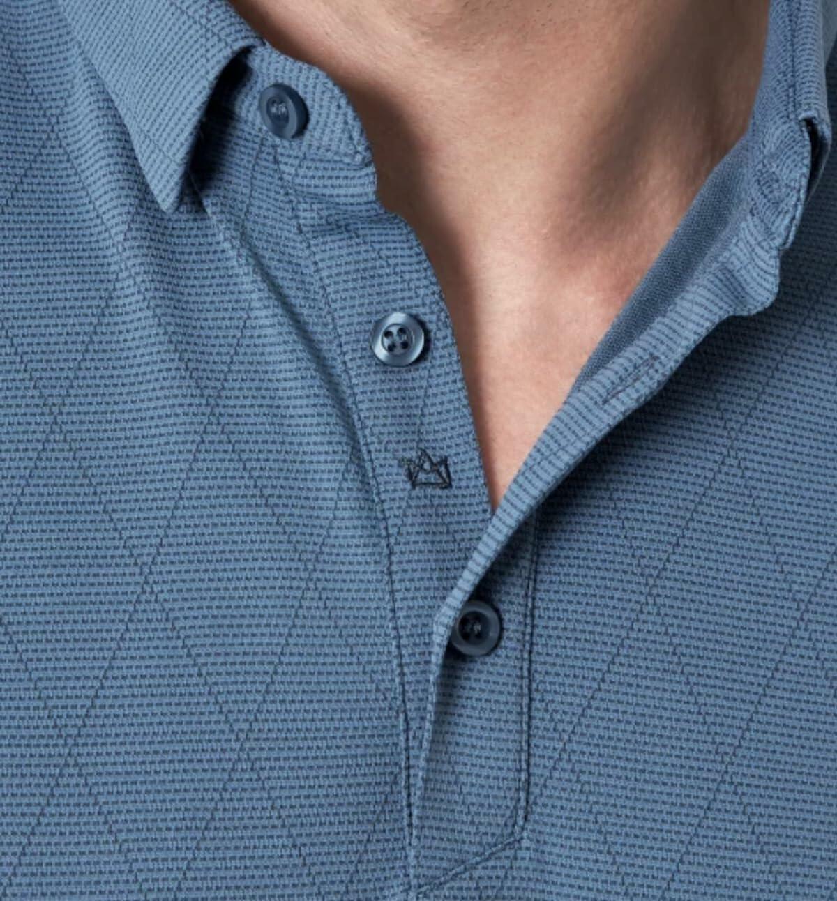 Modern Ambition Men's Stretch Moisture Wicking Short Sleeve Polo Shirt (US, Alpha, Small, Regular, Regular, Blue)