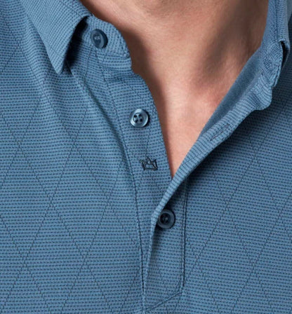 Modern Ambition Men's Stretch Moisture Wicking Short Sleeve Polo Shirt (US, Alpha, Small, Regular, Regular, Blue)