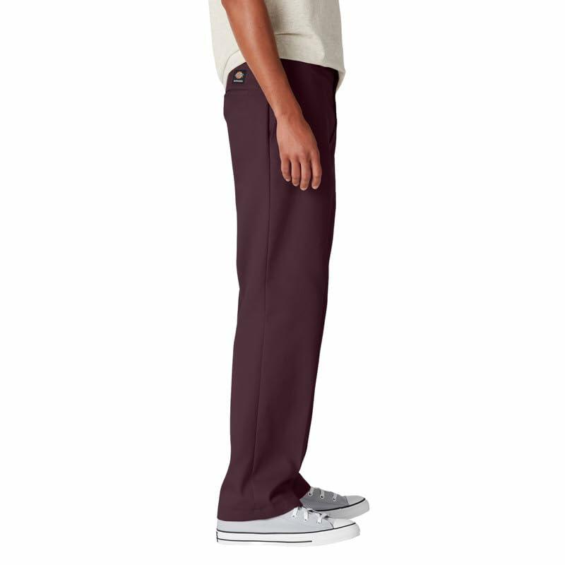 Dickies Men's Skateboarding Regular Fit Twill Pants, Maroon, 32W x 34L