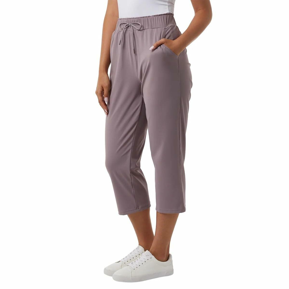 32 Degrees Women Nylon Lux Capri (US, Alpha, Large, Regular, Regular, Purple)