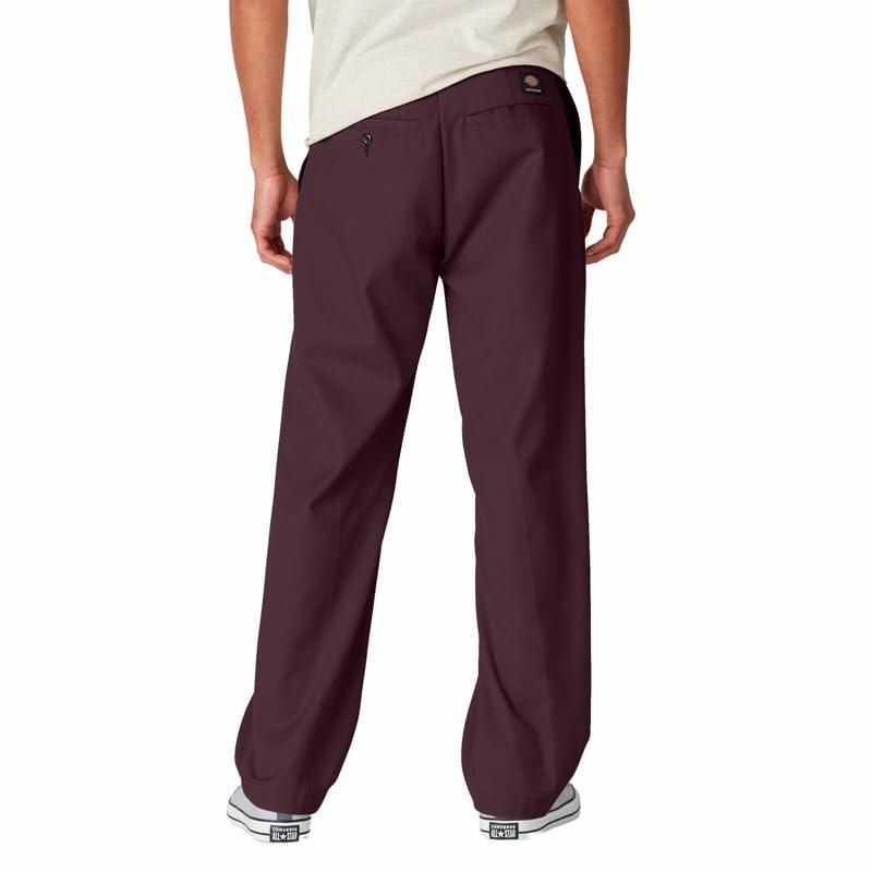 Dickies Men's Skateboarding Regular Fit Twill Pants, Maroon, 32W x 34L
