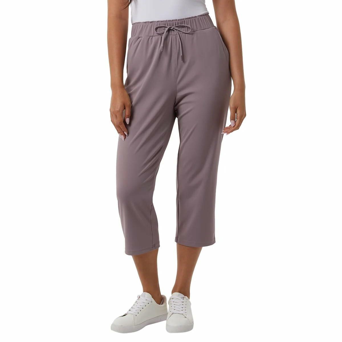 32 Degrees Women Nylon Lux Capri (US, Alpha, Large, Regular, Regular, Purple)