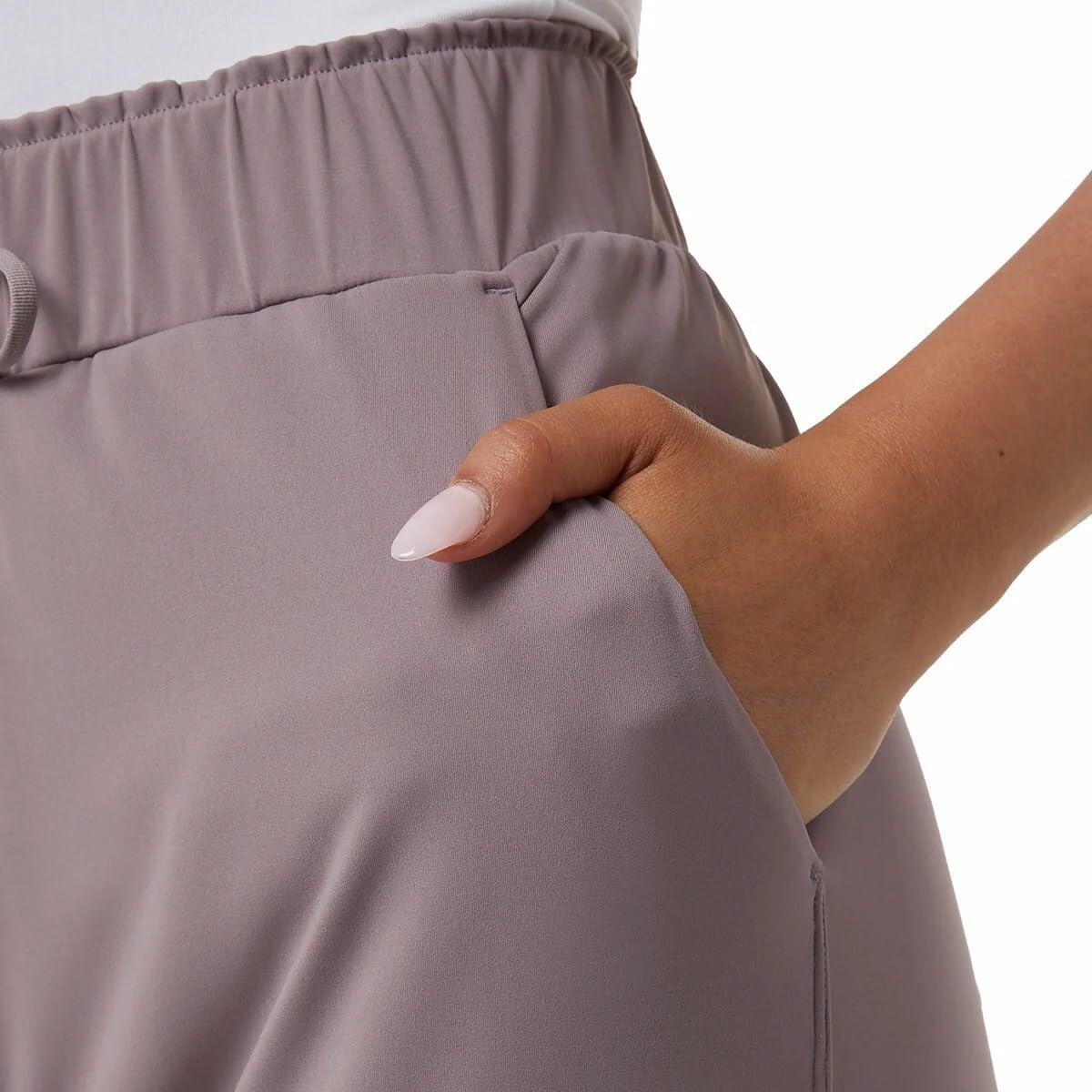 32 Degrees Women Nylon Lux Capri (US, Alpha, Large, Regular, Regular, Purple)