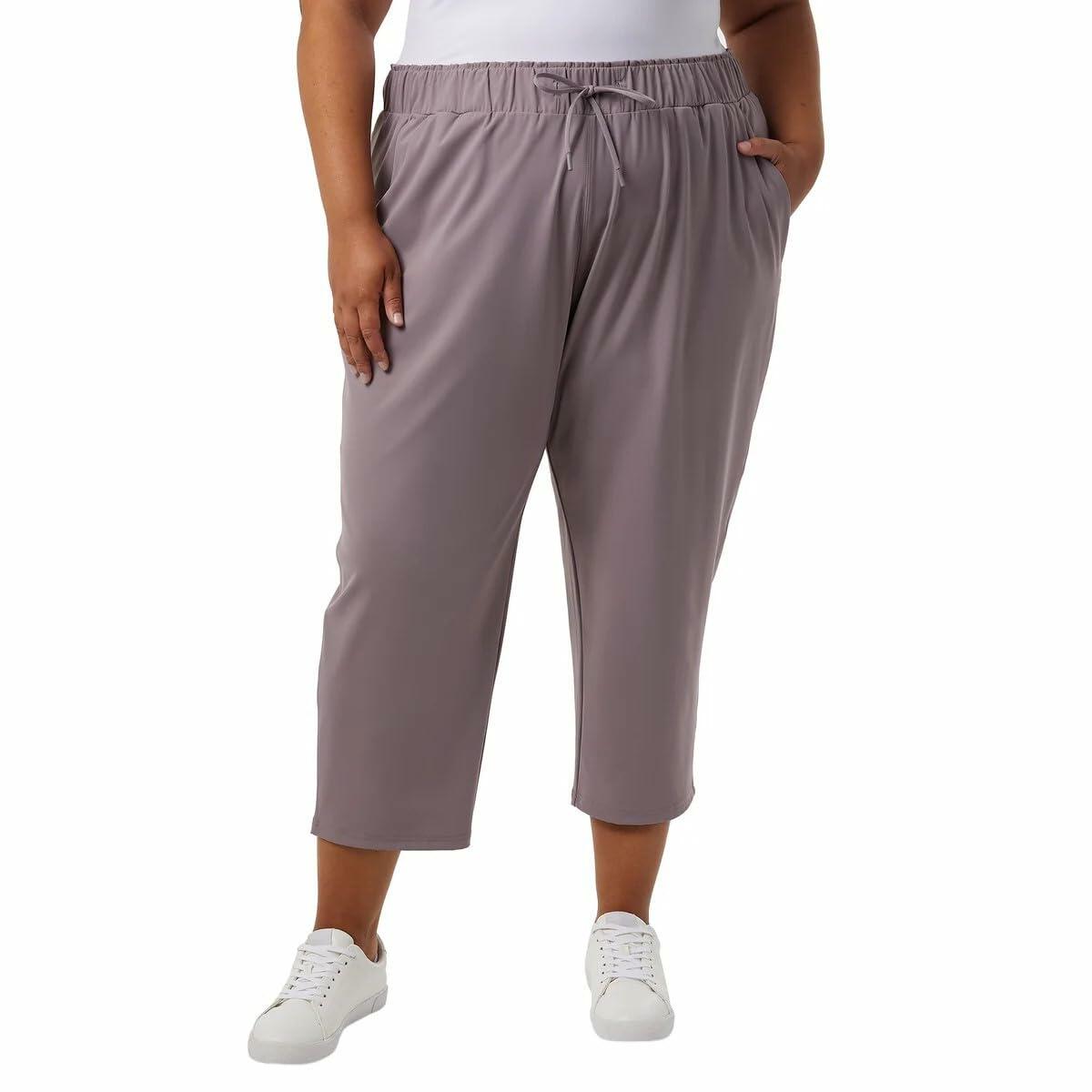 32 Degrees Women Nylon Lux Capri (US, Alpha, Large, Regular, Regular, Purple)