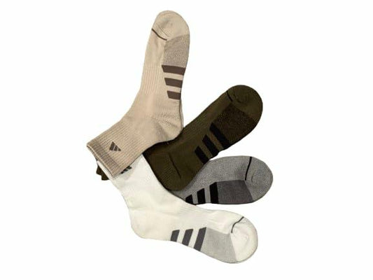adidas Men's High Quarter Sock Assoted Colors Moisture Wicking Cushioned Footbed Smooth Toe Seam Men's Shoe Size: 6-12 (4-Pack)