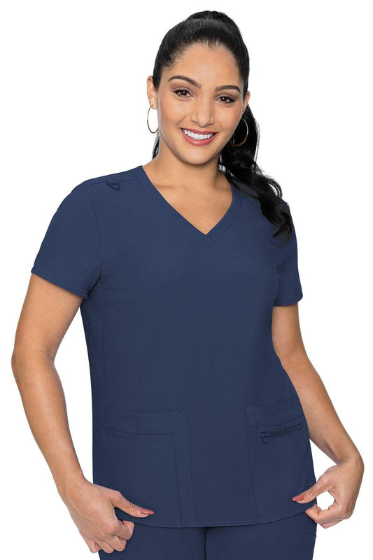 Med Couture Women's Energy Collection Knit Back Top, Navy, Medium