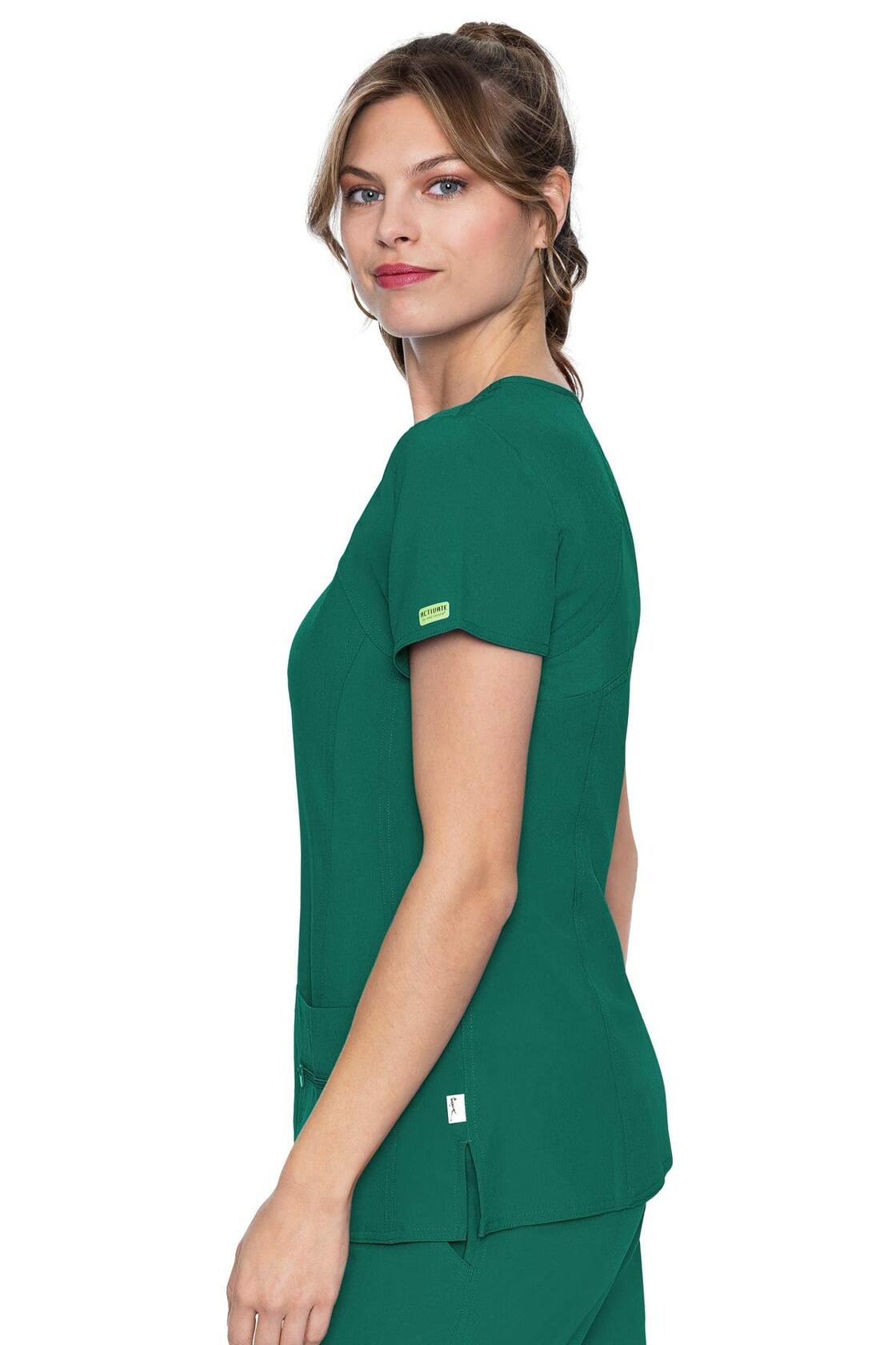Med Couture Women's 'Activate' Refined Scrub Top, Hunter, Small