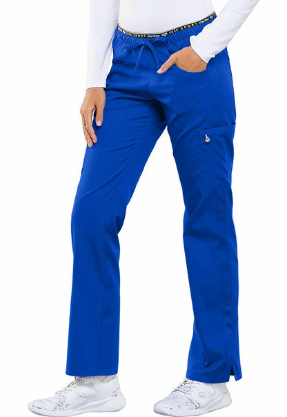 Cherokee Women's Luxe Sport Mid Rise Straight Leg Pull-on Pant, Royal, Small Tall