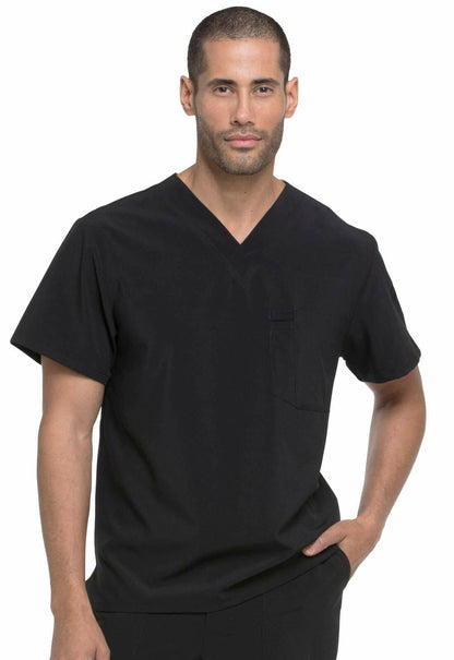 Dickies EDS Essentials Men Scrubs Top Tuckable V-Neck DK635, L, Black