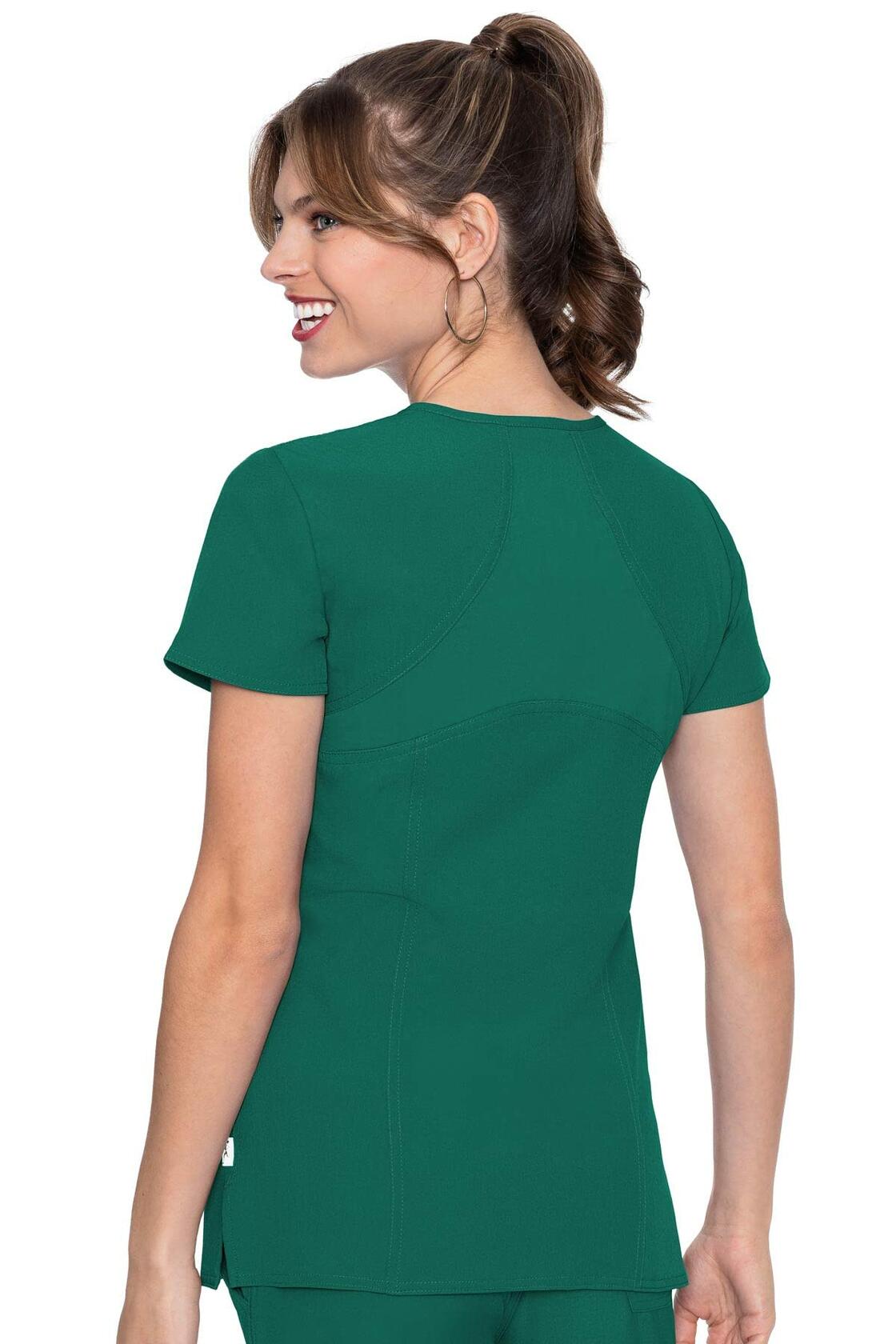 Med Couture Women's 'Activate' Refined Scrub Top, Hunter, Small
