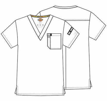 Dickies EDS Essentials Men Scrubs Top Tuckable V-Neck DK635, L, Black