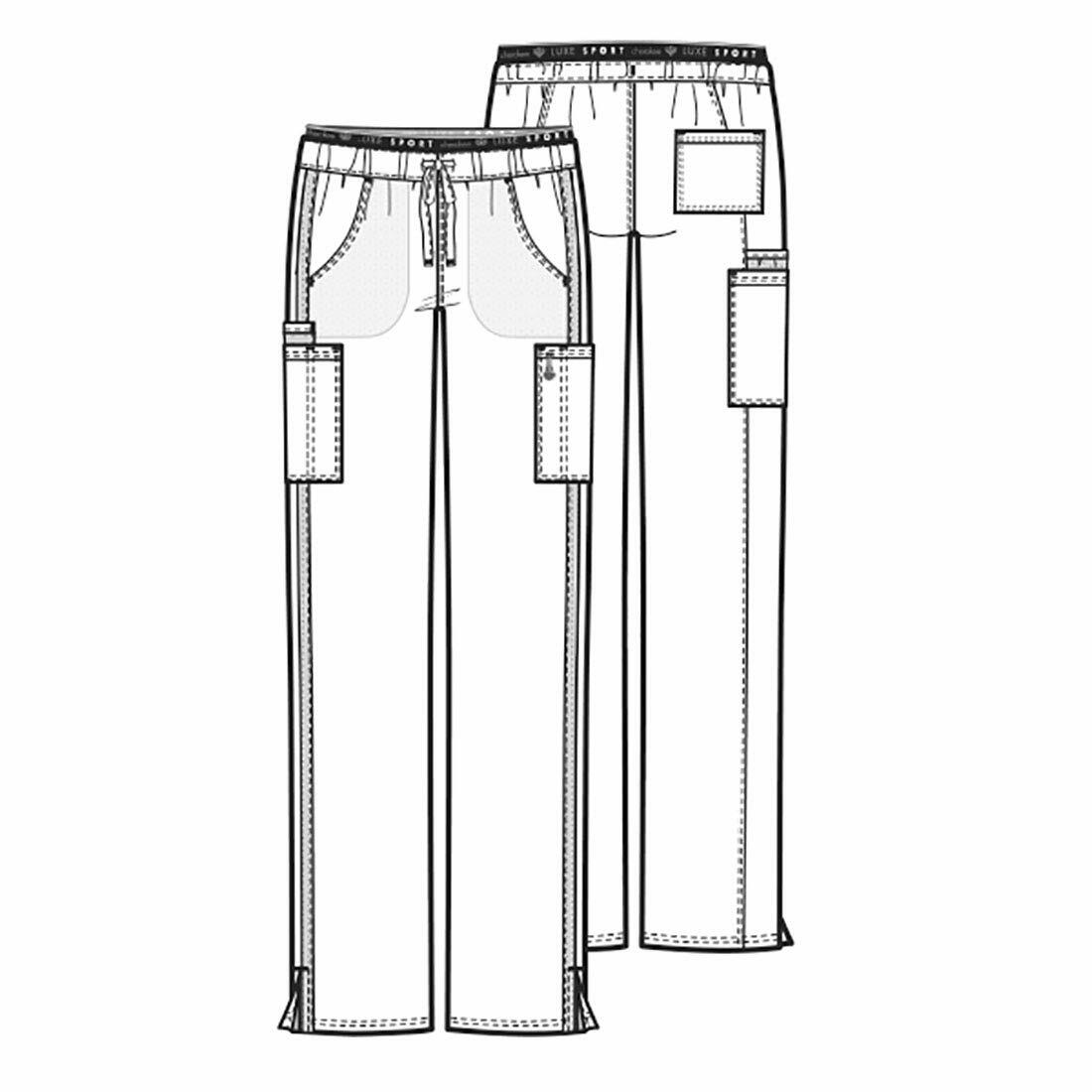 Cherokee Women's Luxe Sport Mid Rise Straight Leg Pull-on Pant, Royal, Small Tall