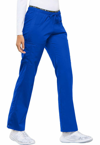 Cherokee Women's Luxe Sport Mid Rise Straight Leg Pull-on Pant, Royal, Small Tall