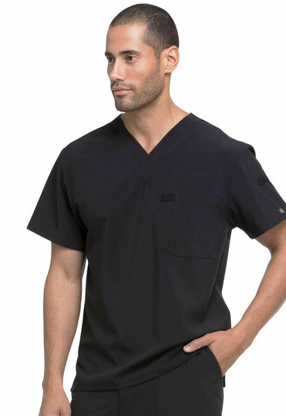 Dickies EDS Essentials Men Scrubs Top Tuckable V-Neck DK635, L, Black