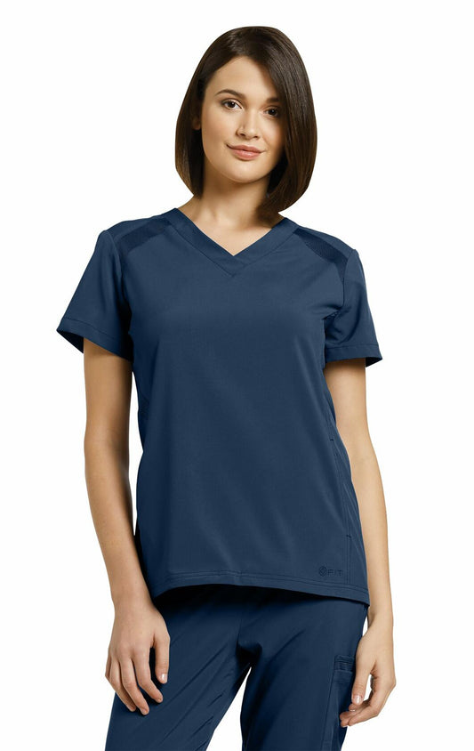 WHITE CROSS FIT Women's 746 V-Neck Scrub Top-Navy-Large