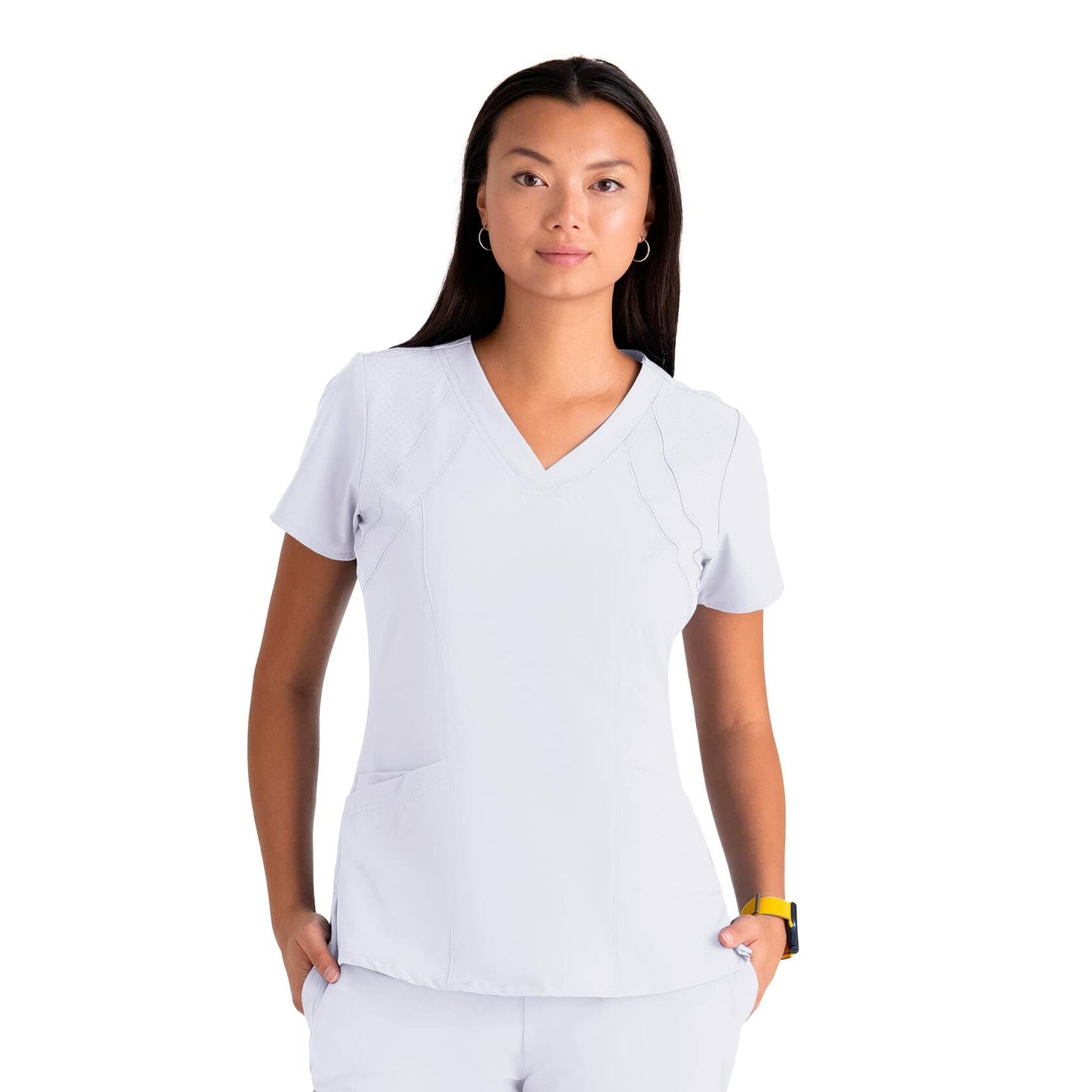 BARCO One 5105 Women's Racer V-Neck Scrub Top White 3XL