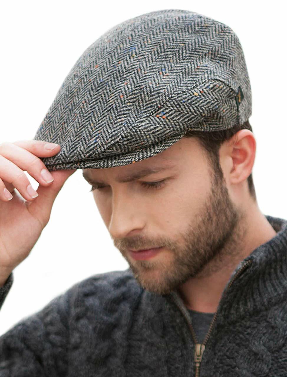 Mucros Weavers Irish Trinity Flat Cap for Men, Newsboy Hat (Medium, Color 1)