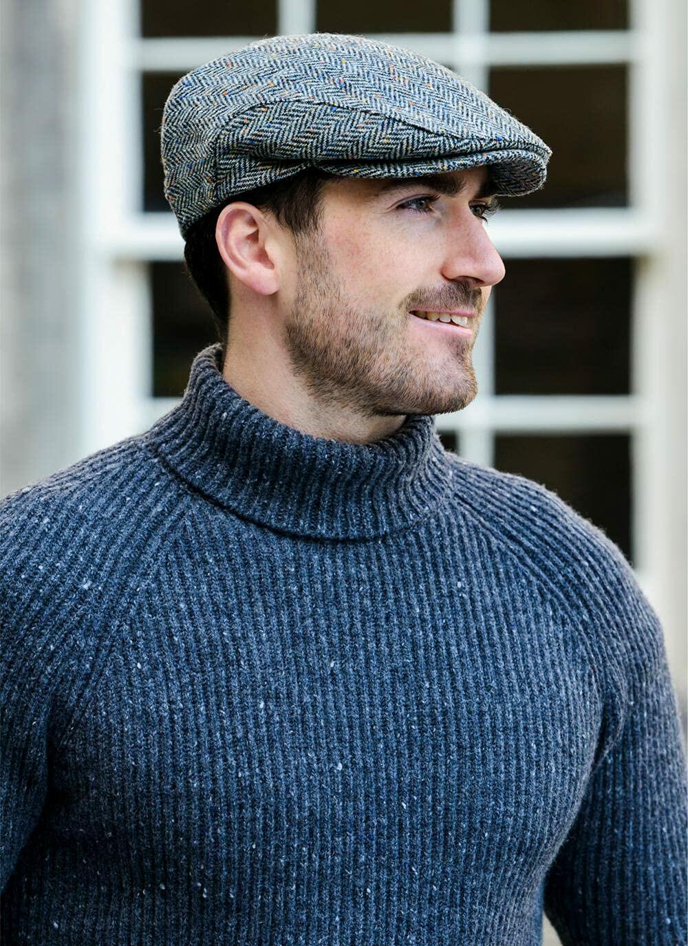 Mucros Weavers Irish Trinity Flat Cap for Men, Newsboy Hat (Medium, Color 1)