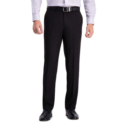 Haggar Men's Premium Comfort Dress Pant-Straight Fit Flat Front (Regular and Big & Tall Sizes), Black, 36W x 30L