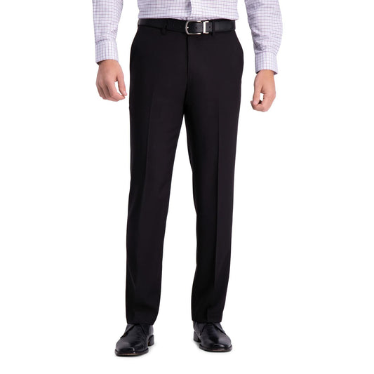 Haggar Men's Premium Comfort Dress Pant-Straight Fit Flat Front (Regular and Big & Tall Sizes), Black, 32W x 32L
