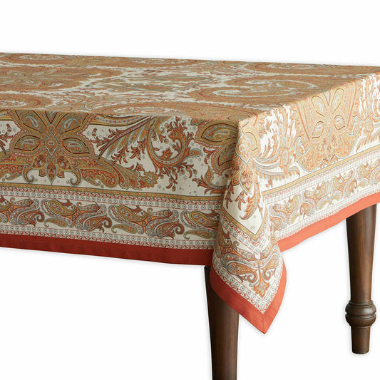 Maison d' Hermine Table Cloth Rectangle Table 100% Cotton 60 x 120 Inches Tablecloth Reusable Decorative Everyday Use for Dining Room, Farmhouse, Home, Party, Festive & Wedding - Kashmir Paisley