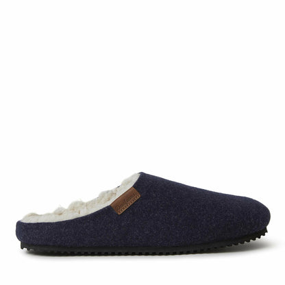 Dearfoams Men's Microwool Clog with Molded Footbed Slipper, Navy, Small