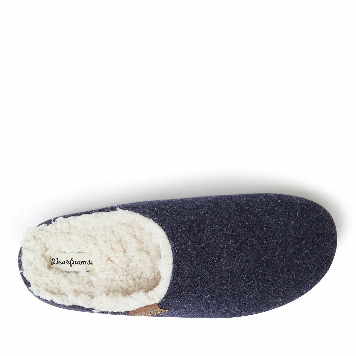 Dearfoams Men's Microwool Clog with Molded Footbed Slipper, Navy, Small