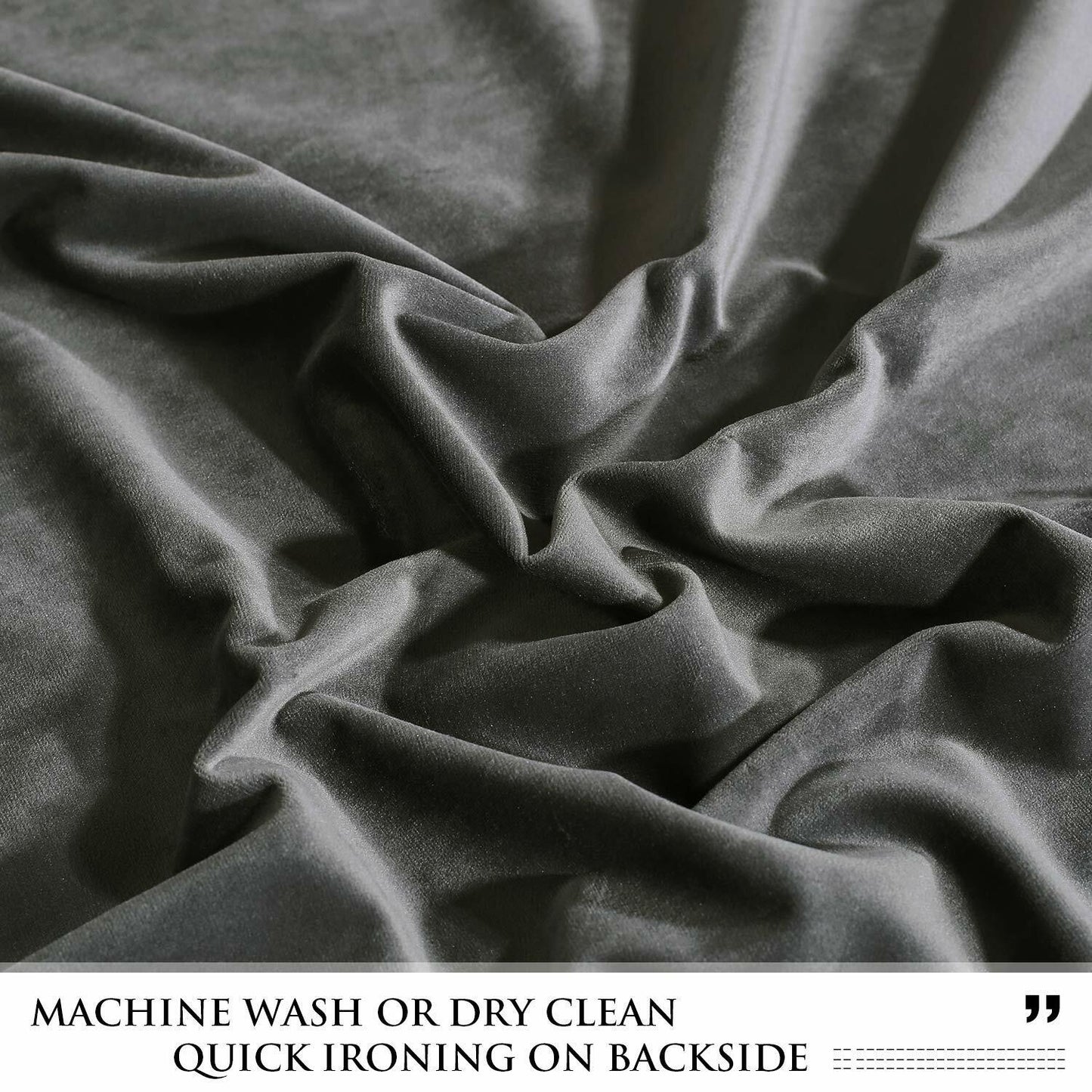 StangH Grey Velvet Curtains 84 inches Long - Soft Thick Velvet Blackout Window Drapes Thermal Insulated Window Treatment for Bedroom/Living Room/Dorm, W52 x L84 Per Panel, Set of 2