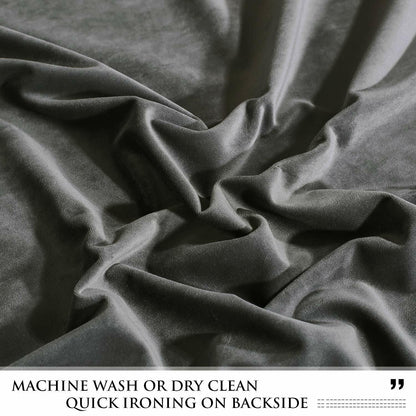 StangH Grey Velvet Curtains 84 inches Long - Soft Thick Velvet Blackout Window Drapes Thermal Insulated Window Treatment for Bedroom/Living Room/Dorm, W52 x L84 Per Panel, Set of 2