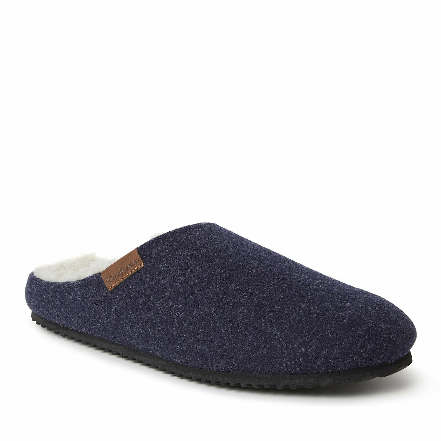 Dearfoams Men's Microwool Clog with Molded Footbed Slipper, Navy, Small