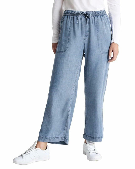 Splendid Ladies' Wide Leg Tencel Pants (US, Alpha, XX-Large, Regular, Regular, Blue)