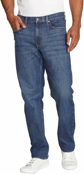 Eddie Bauer Men’s Regular Fit Two-Way Stretch Jean (Blue, 36W x 32L)