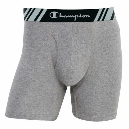 Champion Men's Boxer Briefs All Day Comfort No Ride Up Double Dry X-Temp 5 Pack (Black - Navy - Grey, Large)