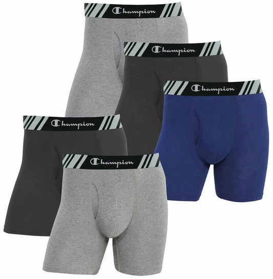 Champion Men's 5 Pack Smart Temp Boxer Brief - New 5 Value Pack - Multi Color - Medium