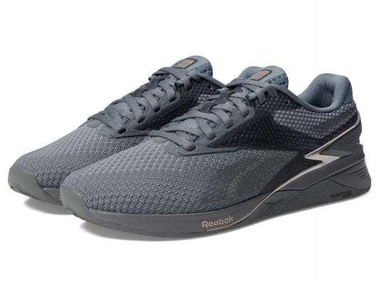Reebok Women's Nano X3 Cross Trainer, Pure Grey/Taupe Metallic, 5.5