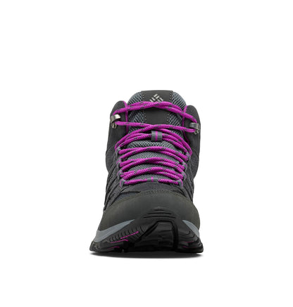 Columbia womens Crestwood Mid Waterproof Boot Hiking Shoe, Graphite/Bright Plum, 9 Wide US
