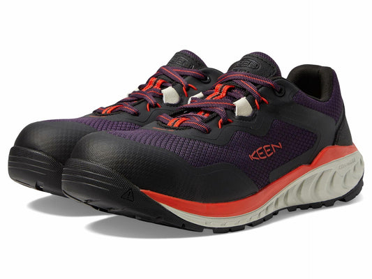 KEEN Utility Tempe - Shoes for Men - Compression-Resisting Midsole - Cement Outsole - Abrasion-Resistant Upper Sweet Grape/Black 12 EE - Wide